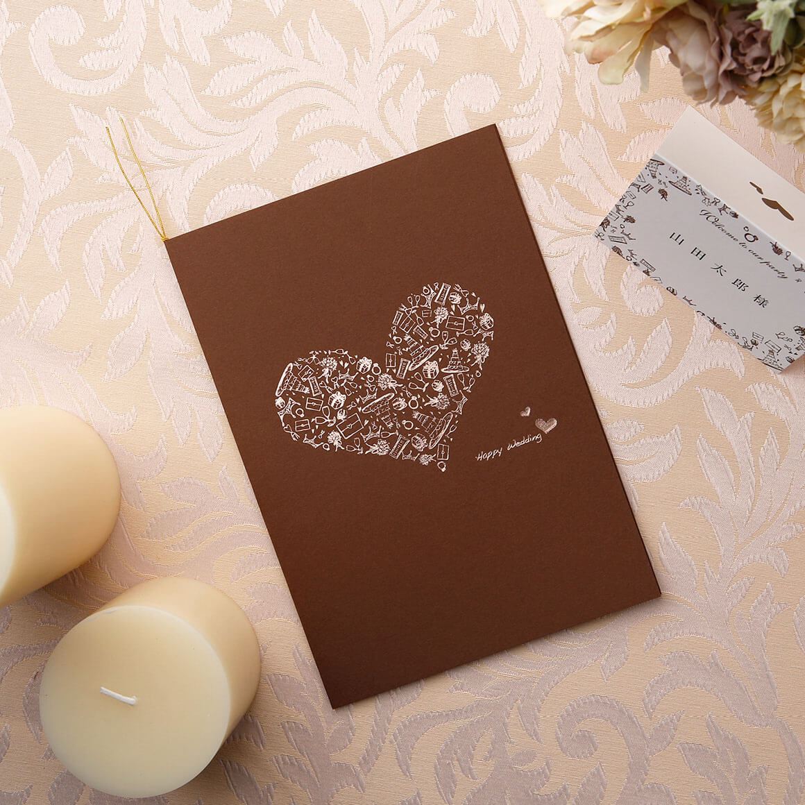 HAPPY HEART brownハッピーハート　茶　A4
