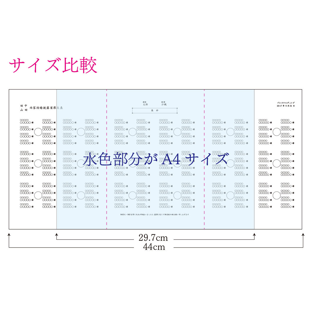 Inside Paper席次表中紙サイズ変更料金 変形440 210 ウェディングアイテム 付箋 オプション Bless ブレス 結婚式の招待状 席次表 席札を高品質 低価格の手作り 印刷専門店