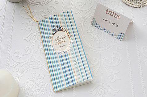 APP STRIPE PALACE blue A4APP印刷込/ストライプパレス-ブルー-　A4席次表(席次面のみ)